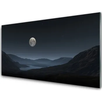 Obraz Obraz na skle Noc Měsíc Krajina 100x50 cm 2 Přívěsky