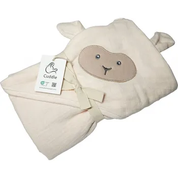 Dětská mušelínová osuška s kapuckou - krémová - 80x80 cm