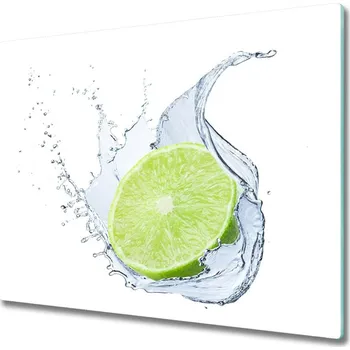 Kuchyňské prkénko Skleněná krájecí deska vápno 60x52 cm