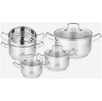Sada nádobí Sada 4 hrnců z nerezové oceli SIMPLE 9 dílů