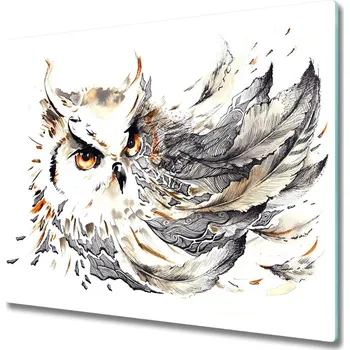 Kuchyňské prkénko Skleněná krájecí deska sova 60x52 cm