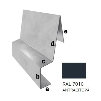 BLIX Pozink tl. 0,5 mm Závětrná lišta záv. r.š. 250 RAL 7016 černá antracit