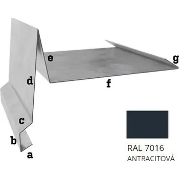 Střešní krytina BLIX Pozink tl. 0,5 mm Závětrná lišta spod r.š. 250 RAL 7016 černá antracit
