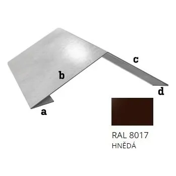 Střešní krytina BLIX Pozink tl. 0,5 mm Hřeben r.š. 312,5 RAL 8017 Hnědá