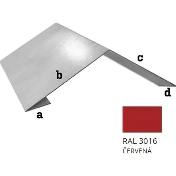 okap BLIX Hliník tl. 0,6 mm Hřeben r.š. 500 RAL 3016 červená