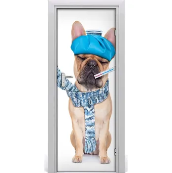 Fototapeta Samolepící fototapeta na dveře Nemocný pes 85x205 cm