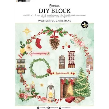 Výtvarná sada DIY Blok s výseky Wonderful Christmas, A4, 32 l. - Útulné Vánoce