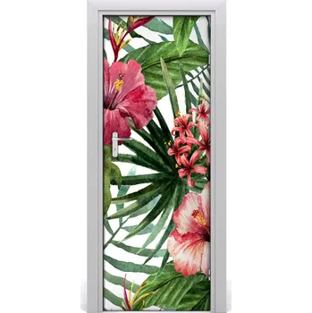 Fototapeta Samolepící fototapeta na dveře havajský vzor 85x205 cm