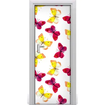 Fototapeta Samolepící fototapeta na dveře Barevní motýli 75x205 cm