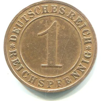 NĚMECKO. 1 Reichspfennig 1936/F.