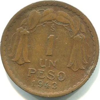 CHILE. 1 peso 1943.