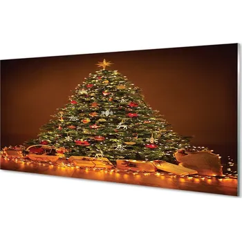 Obraz Obraz na skle Vánoční osvětlení dekorace dárky 100x50 cm 2 Přívěsky