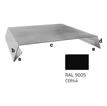 Střecha BLIX Pozink tl. 0,5 mm Oplechování atiky r.š. 312,5 RAL 9005 Černa