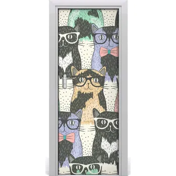 Fototapeta Samolepící fototapeta na dveře Kočky v brýlích 75x205 cm