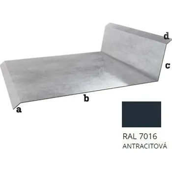 Střešní krytina BLIX Pozink tl. 0,5 mm Lemování přední r.š. 500 RAL 7016 černá antracit