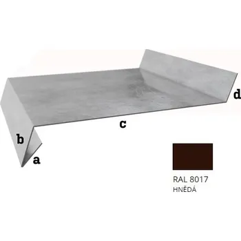 okap BLIX Hliník tl. 0,6 mm Parapet r.š. 320 RAL 8017 Hnědá
