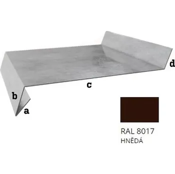 Parapet BLIX Pozink tl. 0,5 mm Parapet r.š. 440 RAL 8017 Hnědá