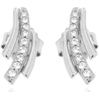 Náušnice Zlatnictví U Kostela Stříbrné náušnice lístečky se zirkony 1411 1036157652