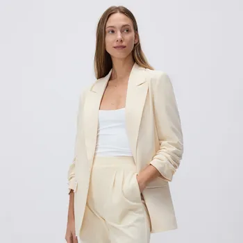 Dámské sako Reserved - Blejzr s nabíranými rukávy - světle žlutá - 7788B-10X - 7788B-10X-XXL