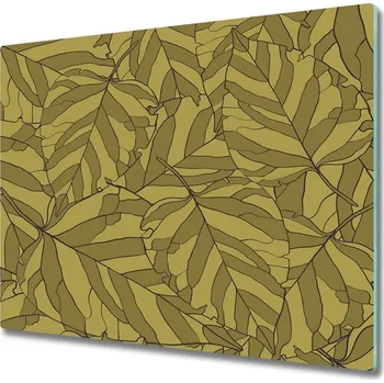 Kuchyňské prkénko Skleněná krájecí deska listy 60x52 cm