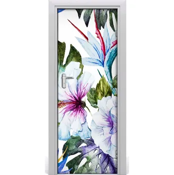 Fototapeta Samolepící fototapeta na dveře havajské květiny 95x205 cm