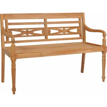 Zahradní nábytek vidaXL Lavice Batavia s poduškou 120 cm teak [316030] Barva: Hnědá