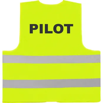 reflexní vesta VÝSTRAŽNÁ REFLEXNÍ VESTA NÁPIS PILOT ČERNÁ