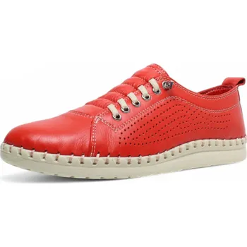 Dámské polobotky DÁMSKÉ POLOBOTKY WILD 064-6019 ČERVENÁ PERFO Barva: Červená, Velikost: 41