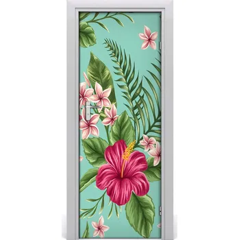 Fototapeta Samolepící fototapeta na dveře havajské květiny 85x205 cm