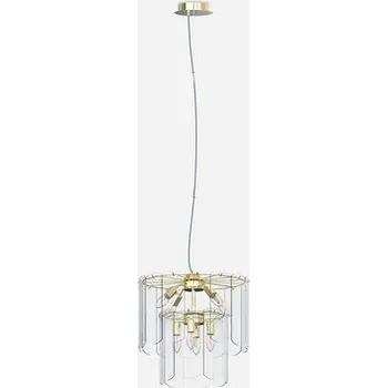 Zlaté závěsné svítidlo s průhledným sklem NIRA φ43 cm