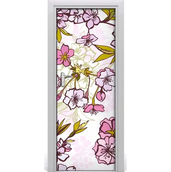 Fototapeta Samolepící fototapeta na dveře Květiny višně 95x205 cm