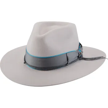 Klobouk Pánský vlněný klobouk CARTE BLANCHE – světle šedý Silverbelly, ručně zdobený Velikost: 59 cm (L)