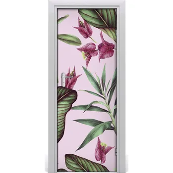 Fototapeta Samolepící fototapeta na dveře havajský vzor 95x205 cm