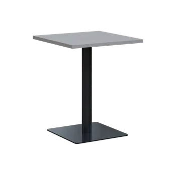 Jednací stůl SQT 450 - 1 stůl hranlatý, deska 600x600 mm, síla 25 mm, trubková noha černá, šedá