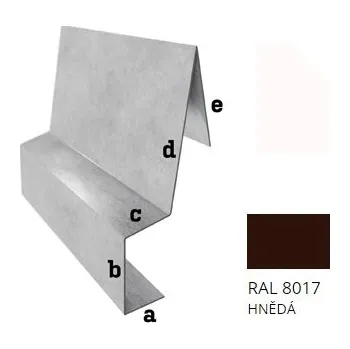 okap BLIX Hliník tl. 0,6 mm Závětrná lišta záv. r.š. 250 RAL 8017 Hnědá