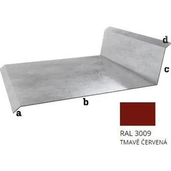 plechová krytina BLIX Pozink tl. 0,5 mm Lemování přední r.š. 416 RAL 3009 Tmavě červená