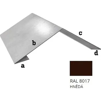 okap BLIX Hliník tl. 0,6 mm Hřeben r.š. 500 RAL 8017 Hnědá