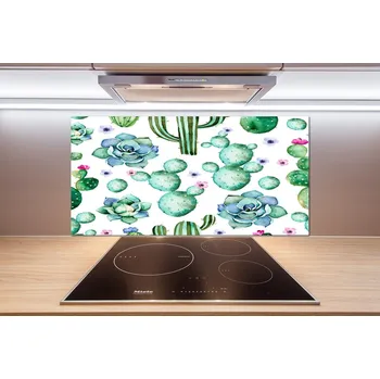 Obklad Skleněný panel do kuchyně Kaktusy