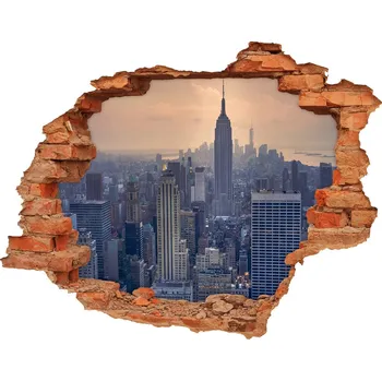 Fototapeta Fototapeta díra na zeď 3D Manhattan New York