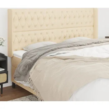 vidaXL Čelo postele typu ušák 183x16x118/128 cm textil [3119932] Barva: krémová