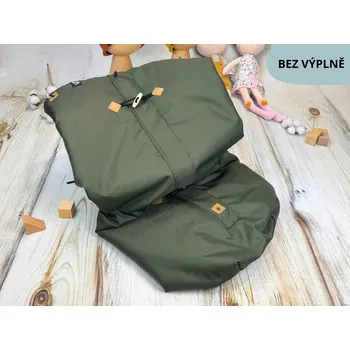 Dětská deka Deka nepadací nepromokavá CELOROČNÍ (khaki, černý fleece)