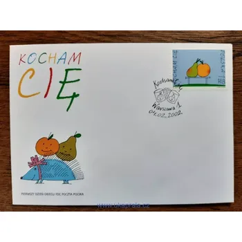 Sběratelství POLSKO FDC 3951 gratulační, Valentýn, r. 2002