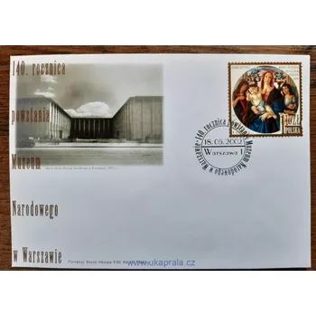 Sběratelství POLSKO FDC 3973 Národní galerie ve Varšavě, 140. výročí, r. 2002