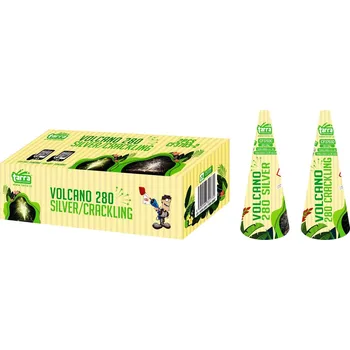 Zábavní pyrotechnika FONTÁNY VOLCANO SILVER + CRACKLING - GREEN LINE - 2 ks - 15/2