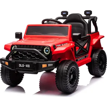 Dětské elektrovozidlo Mamido Elektrické autíčko OFFROAD červené 12V Vysoký podvozek, široké sedadlo, Odpružené nápravy, 2,4 GHz Dálkové ovládání LED světla