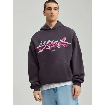 Pánská mikina Mikina s kapucí a potiskem - L - House - tmavošedý - 005DO-90X