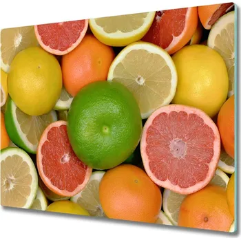 Kuchyňské prkénko Skleněná krájecí deska Citrusové ovoce 60x52 cm