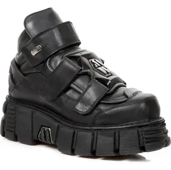 Pánská zimní obuv boty kožené unisex - ITALI NEGRO - NEW ROCK - M.285-S41 - 43