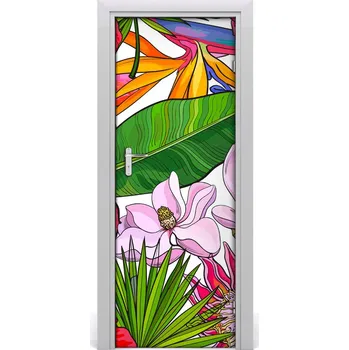 Fototapeta Samolepící fototapeta na dveře havajský vzor 85x205 cm