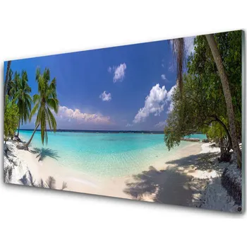 Obraz Obraz na skle Moře Pláž Palma Krajina 120x60 cm 2 Přívěsky